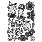 Kép Színezőkönyv világító tetoválással Szellemek és boszorkányok